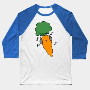 Carrot with Headphones Baseball T-Shirt